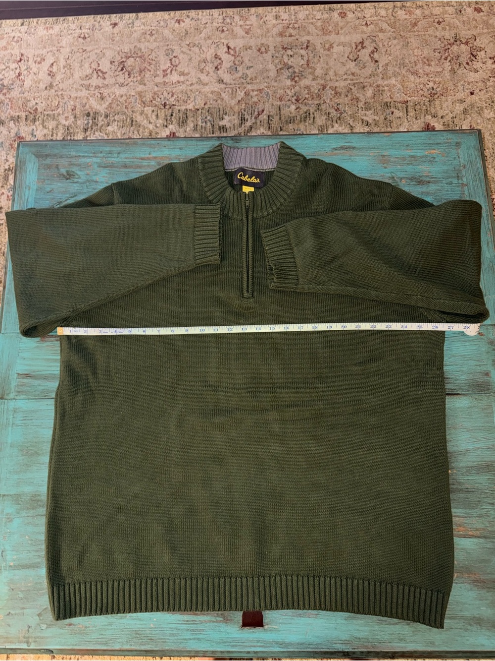 Cabela's Men's Olive Green Zip-Neck Sweater